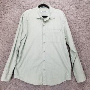 Tommy Bahama Shirt Mens Large Green Cotton Long Sleeve Button Up